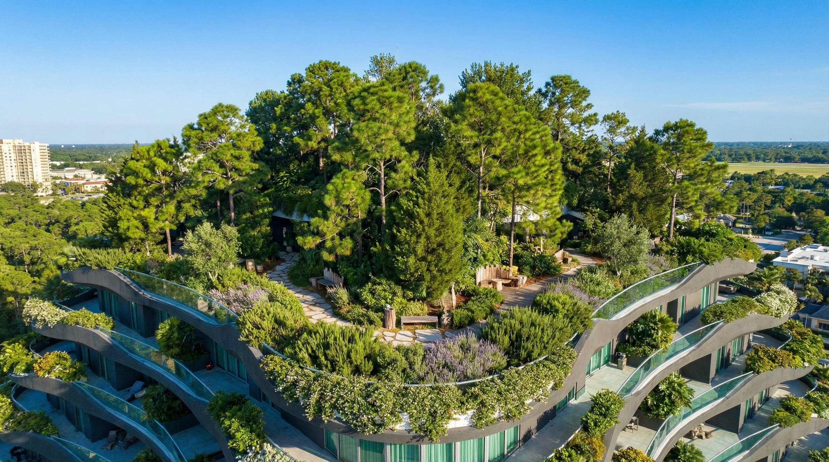 Rooftop healing garden