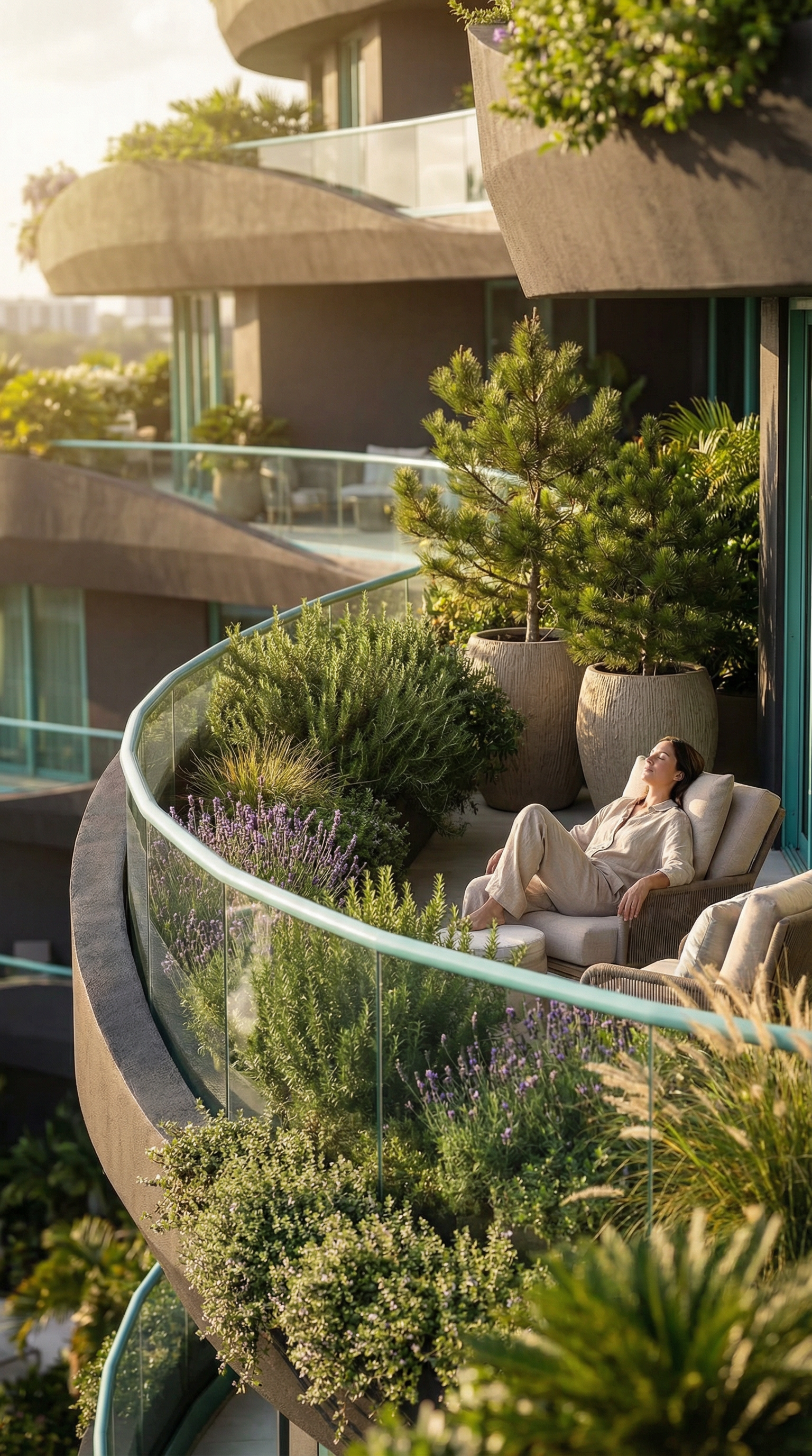 Private terrace with phytoncide garden