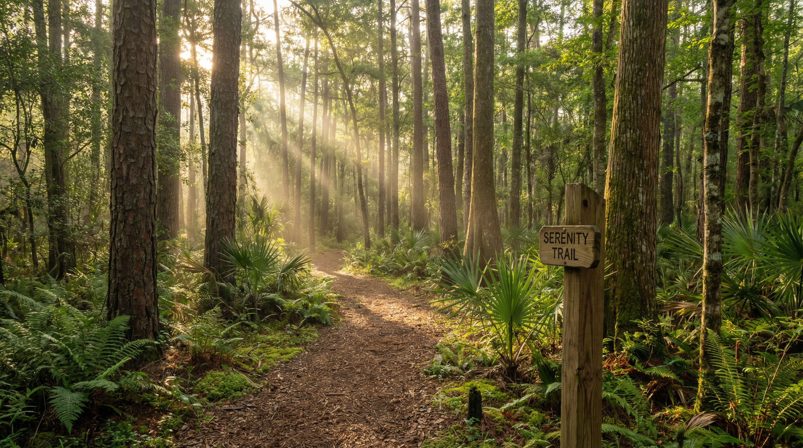 Serene Shinrin-yoku forest bathing trail